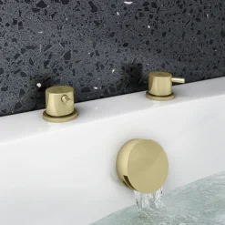 Arezzo Brushed Brass 3/4" Deck Bath Side Valves (Pair) -Roc Bathroom Furni Store azbbsdvd1