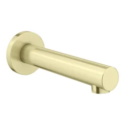 Arezzo Brushed Brass Round Wall Mounted Straight Bath Spout -Roc Bathroom Furni Store azbbsp nw l