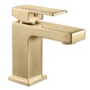 Arezzo Square Brushed Brass Mono Basin Mixer Tap 1 Arezzo Square Brushed Brass Mono Basin Mixer Tap -Roc Bathroom Furni Store azbbsqtdetail01