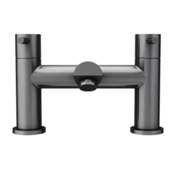 Arezzo Round Gunmetal Grey Bath Filler Tap -Roc Bathroom Furni Store azgmbf d1