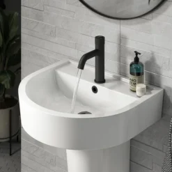 Arezzo Matt Black Industrial Style 1-Touch Basin Tap -Roc Bathroom Furni Store azis1tblknd4