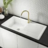 Arezzo Brushed Brass Industrial Style 1-Touch Kitchen Mixer Tap -Roc Bathroom Furni Store azis2ktbb n d4