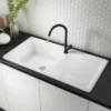 Arezzo Matt Black Industrial Style 1-Touch Kitchen Mixer Tap 1 Arezzo Matt Black Industrial Style 1-Touch Kitchen Mixer Tap -Roc Bathroom Furni Store azis2ktblknwd4