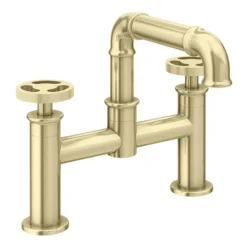 Arezzo Brushed Brass Industrial Style Bath Filler -Roc Bathroom Furni Store azisbb03d2