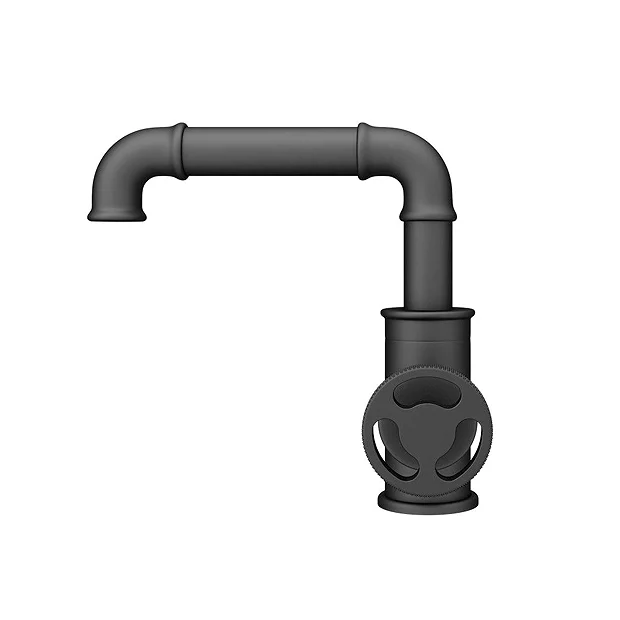 Arezzo Matt Black Industrial Style Side Tap Head Basin Mixer 3 Arezzo Matt Black Industrial Style Side Tap Head Basin Mixer