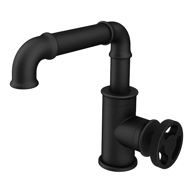 Arezzo Matt Black Industrial Style Side Tap Head Basin Mixer 4 Arezzo Matt Black Industrial Style Side Tap Head Basin Mixer - Image 2