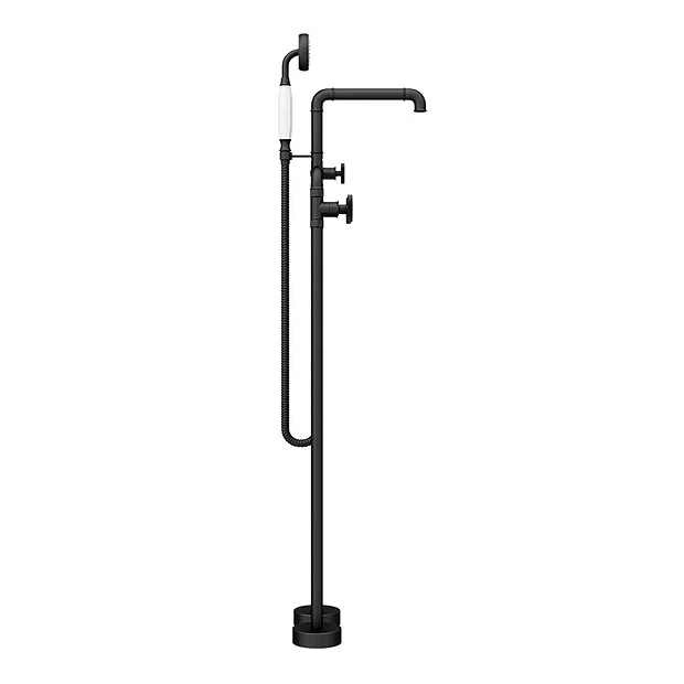 Arezzo Matt Black Industrial Style Freestanding Bath Shower Mixer Tap 7 Arezzo Matt Black Industrial Style Freestanding Bath Shower Mixer Tap - Image 5