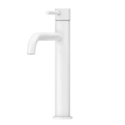 Arezzo Round Matt White High Rise Mono Basin Mixer Tap 11 Arezzo Round Matt White High Rise Mono Basin Mixer Tap -Roc Bathroom Furni Store azmwhrt d3
