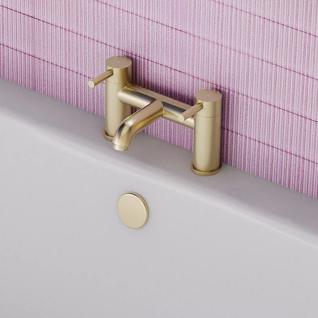 Arezzo Round Brushed Brass Bath Filler Tap 7 Arezzo Round Brushed Brass Bath Filler Tap - Image 5