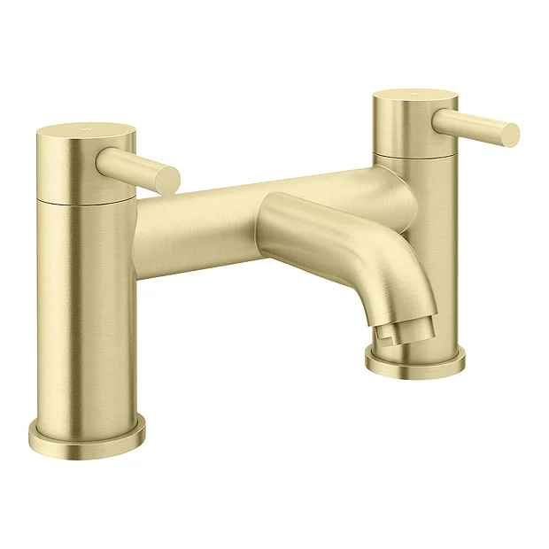 Arezzo Round Brushed Brass Bath Filler Tap 4 Arezzo Round Brushed Brass Bath Filler Tap - Image 2