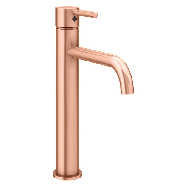 Arezzo Round Rose Gold High Rise Mono Basin Mixer Tap 4 Arezzo Round Rose Gold High Rise Mono Basin Mixer Tap - Image 2