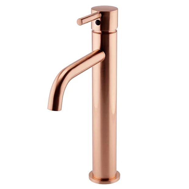 Arezzo Round Rose Gold High Rise Mono Basin Mixer Tap 6 Arezzo Round Rose Gold High Rise Mono Basin Mixer Tap - Image 4