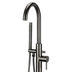 Arezzo Gunmetal Grey Freestanding Bath Tap With Shower Mixer 7 Arezzo Gunmetal Grey Freestanding Bath Tap With Shower Mixer -Roc Bathroom Furni Store azrgmfst nw d1
