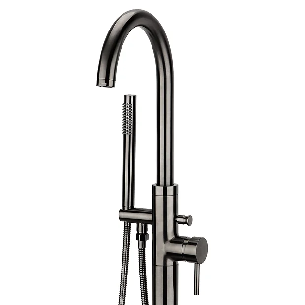 Arezzo Gunmetal Grey Freestanding Bath Tap With Shower Mixer 5 Arezzo Gunmetal Grey Freestanding Bath Tap With Shower Mixer - Image 3