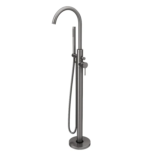 Arezzo Gunmetal Grey Freestanding Bath Tap With Shower Mixer 4 Arezzo Gunmetal Grey Freestanding Bath Tap With Shower Mixer - Image 2