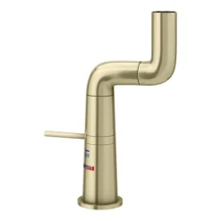 Arezzo Basin Mixer Tap With 360 Degree Rotating Spout Brushed Brass