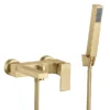Arezzo Square Brushed Brass Wall Mounted Bath Shower Mixer Tap Incl. Shower Kit -Roc Bathroom Furni Store azsbbwmbsm l