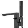 Arezzo Square Matt Black Floor Mounted Free-standing Bath Shower Mixer 1 Arezzo Square Matt Black Floor Mounted Free-standing Bath Shower Mixer -Roc Bathroom Furni Store azsqfsmb d1