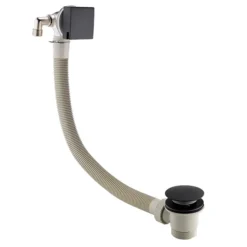 Arezzo Square Matt Black Deck Bath Side Valves With Freeflow Bath Filler -Roc Bathroom Furni Store azsqsvpk d2