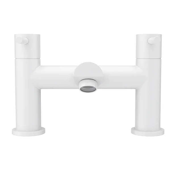 Arezzo Round Matt White Bath Filler Tap 5 Arezzo Round Matt White Bath Filler Tap - Image 3