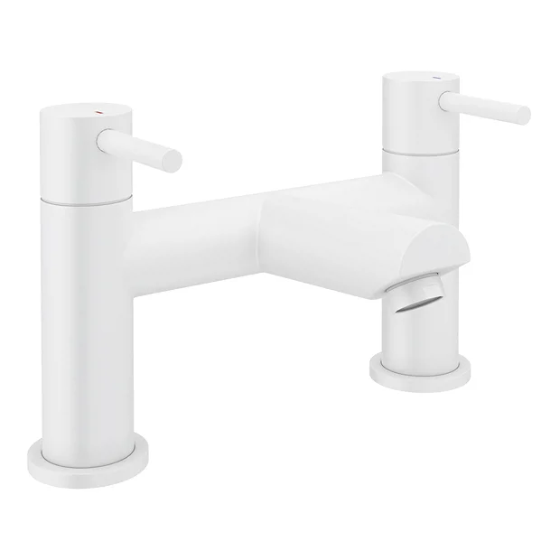 Arezzo Round Matt White Bath Filler Tap 4 Arezzo Round Matt White Bath Filler Tap - Image 2