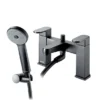 Deva Amio Matt Black Curved Bath Shower Mixer Tap