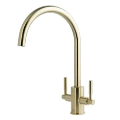 JTP Newbury Brushed Brass Dual Lever Kitchen Sink Mixer -Roc Bathroom Furni Store bbrn182 d1