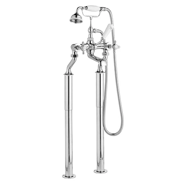 Hudson Reed Topaz Bath Shower Mixer With Extended Leg Set - Chrome 4 Hudson Reed Topaz Bath Shower Mixer With Extended Leg Set - Chrome - Image 2