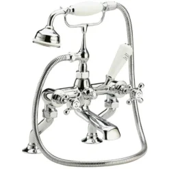 Hudson Reed Topaz Deck Mounted Bath Shower Mixer Inc. Shower Kit - Chrome