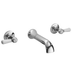 Hudson Reed Topaz Lever 3 Tap Hole Wall Mounted Basin Mixer