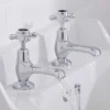 Hudson Reed Topaz Black Basin Taps - Chrome -Roc Bathroom Furni Store bc401hx d1