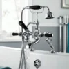 Hudson Reed Topaz Black Lever Deck Mounted Bath Shower Mixer Tap + Shower Kit