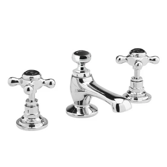 Hudson Reed Topaz Black 3 Tap Hole Basin Mixer + Pop-up Waste 4 Hudson Reed Topaz Black 3 Tap Hole Basin Mixer + Pop-up Waste - Image 2
