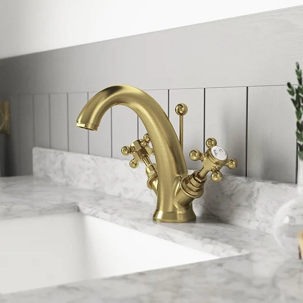 Hudson Reed Brass Topaz Crosshead Mono Basin Mixer W. Pop-Up Waste 3 Hudson Reed Brass Topaz Crosshead Mono Basin Mixer W. Pop-Up Waste