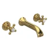 Hudson Reed Brass Topaz 3TH Crosshead Wall Mounted Basin Mixer 1 Hudson Reed Brass Topaz 3TH Crosshead Wall Mounted Basin Mixer -Roc Bathroom Furni Store bc817hxl