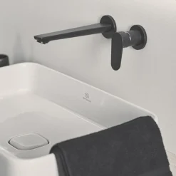 Ideal Standard Silk Black Cerafine O Wall Mounted Basin Mixer -Roc Bathroom Furni Store bd133xg d3