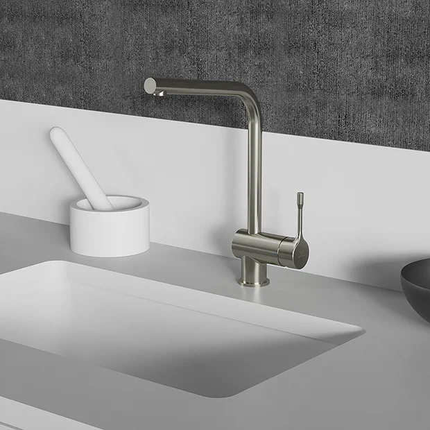 Ideal Standard Ceralook Silver Storm Single Lever L-Shape Spout Kitchen Mixer 7 Ideal Standard Ceralook Silver Storm Single Lever L-Shape Spout Kitchen Mixer - Image 5