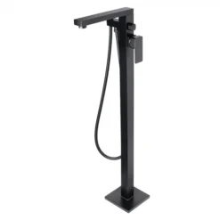 BagnoDesign Zephyr Matt Black Freestanding Bath Shower Mixer (Excluding Handset)