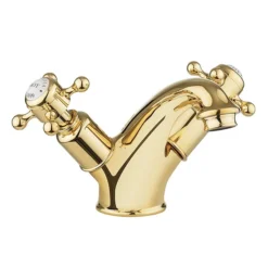 Crosswater Belgravia Unlacquered Brass Crosshead Basin Monobloc Tap