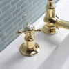 Crosswater Belgravia Unlacquered Brass Crosshead 3 Tap Hole Basin Mixer 2 Crosswater Belgravia Unlacquered Brass Crosshead 3 Tap Hole Basin Mixer -Roc Bathroom Furni Store bl130dpq d1