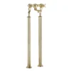 Crosswater Belgravia Unlacquered Brass Crosshead Floor Mounted Freestanding Bath Filler -Roc Bathroom Furni Store bl322dqbl002fq l