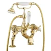 Crosswater Belgravia Unlacquered Brass Crosshead Bath Shower Mixer With Kit -Roc Bathroom Furni Store bl422dq l