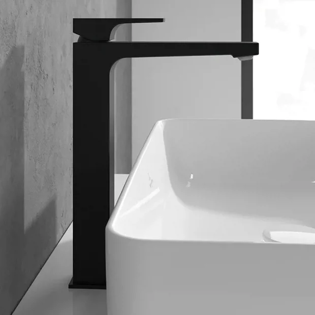 Villeroy & Boch Villeroy And Boch Architectura Tall Matt Black Square Single Lever Basin Mixer With Pop Up Waste 3 Villeroy & Boch Villeroy And Boch Architectura Tall Matt Black Square Single Lever Basin Mixer With Pop Up Waste