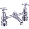 Burlington Claremont Regent - Chrome 2 Tap Hole Bridge Basin Mixer With Plug & Chain -Roc Bathroom Furni Store burclr10verylargealt2