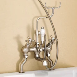 Burlington Claremont Angled Bath Shower Mixer With Slide Rail & Soap Basket -Roc Bathroom Furni Store burlingtonbirkenheadangledbathshowermixerwithsliderailsoapbasketh230bid1