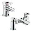 Bristan Capri Contemporary Basin + Bath Filler Tap Pack (inc. Basin Pop-up Waste) -Roc Bathroom Furni Store capebastp l