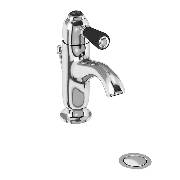 Burlington Chelsea Black Curved Basin Mixer With Pop-up Waste 3 Burlington Chelsea Black Curved Basin Mixer With Pop-up Waste