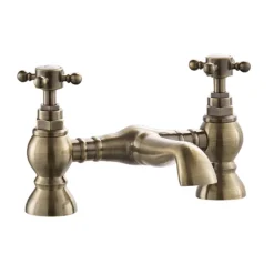 Chatsworth 1928 Antique Brass Crosshead Bath Filler Tap -Roc Bathroom Furni Store chbfbra l