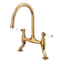 Chatsworth Antique Gold Traditional Bridge Lever Kitchen Sink Mixer -Roc Bathroom Furni Store chtktag nt2