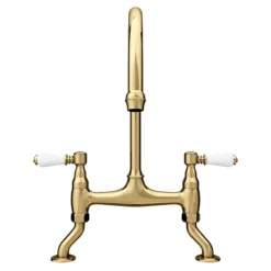 Chatsworth Gold Traditional Bridge Lever Kitchen Sink Mixer -Roc Bathroom Furni Store chtktg d4